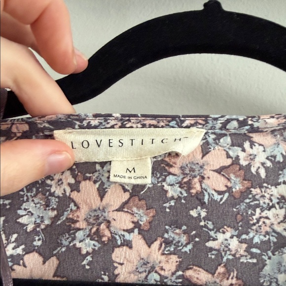 Lovestitch Floral Wrap Blouse - Pink and purple - Picture 3 of 3